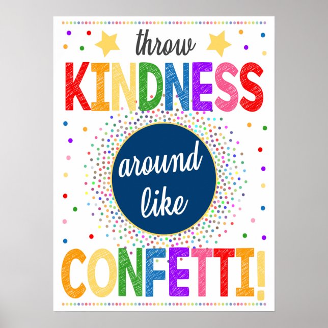 Póster Poster de clase de Kindness Confetti (Frente)