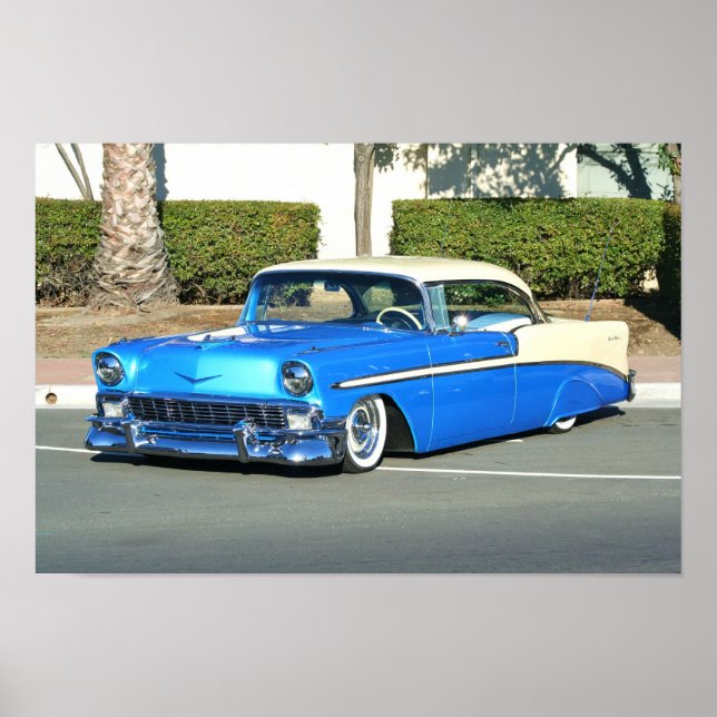 Póster Poster de coche azul clásico (Frente)