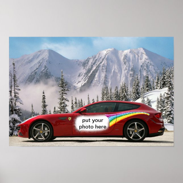 Póster poster de coche de carreras (Frente)