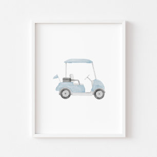 Póster Poster de cochecito de golf de color azul azul