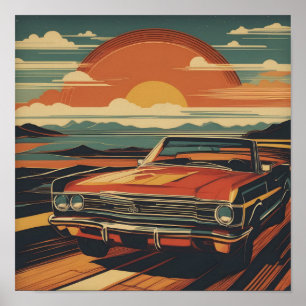 Póster Poster de coches retro