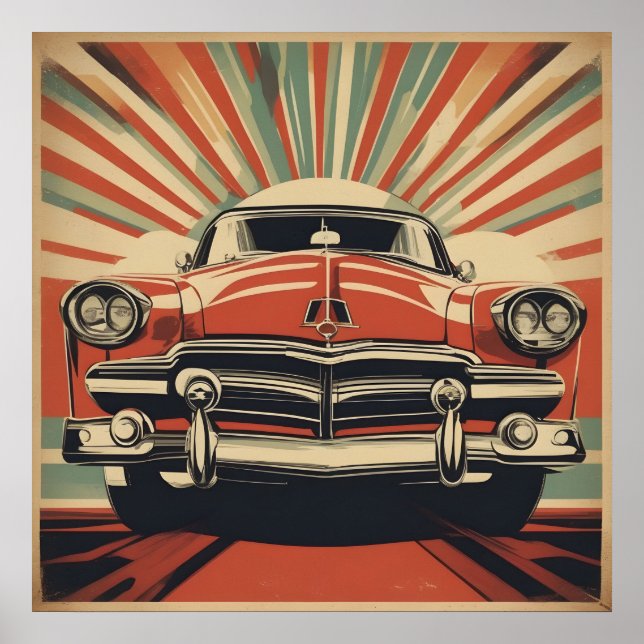Póster Poster de coches retro (Frente)