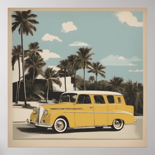 Póster Poster de coches retro (Frente)