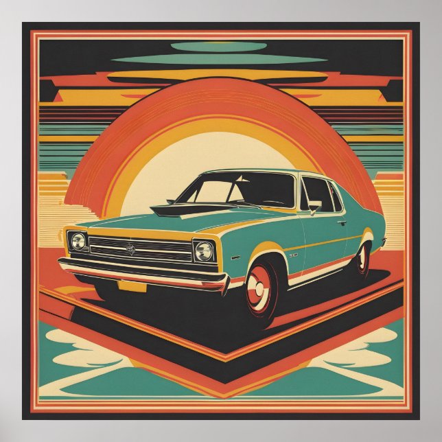 Póster Poster de coches retro (Frente)