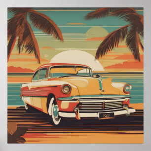 Póster Poster de coches retro