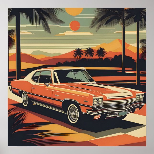 Póster Poster de coches retro (Frente)