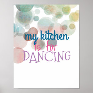 Póster poster de cocina cita bailarina colorida acuarela