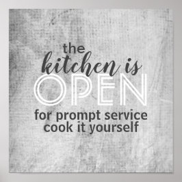 Póster poster de cocina cita humorística cocinar usted mi