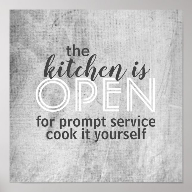 Póster poster de cocina cita humorística cocinar usted mi (Frente)