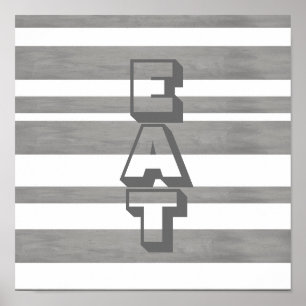 Póster poster de cocina con comida en gris y blanco