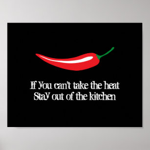 Póster Poster de cocina de chile rojo con graciosa cita