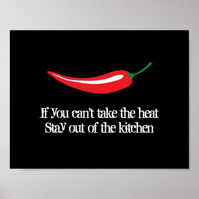 Póster Poster de cocina de chile rojo con graciosa cita (Frente)