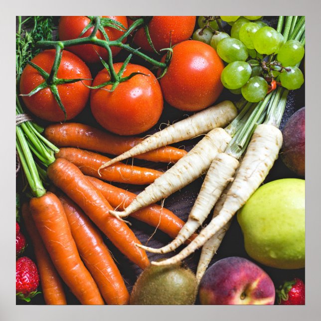 Póster Poster de cocina de frutas y verduras (Frente)