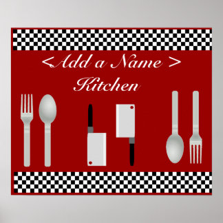 Póster Poster de cocina de tablero de ajedrez Imprimir