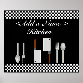 Póster Poster de cocina de tablero de ajedrez Imprimir