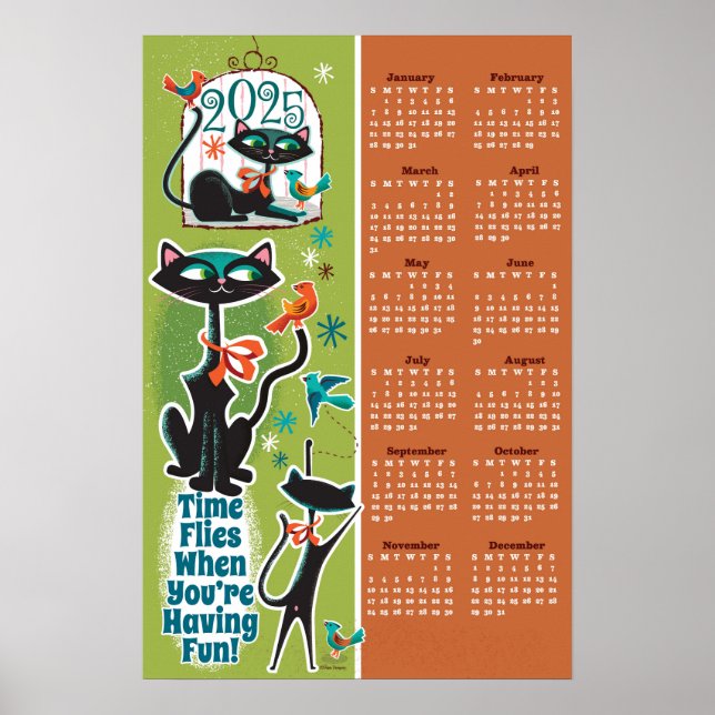 Póster Poster de cocina del calendario de gatos de mediad (Frente)