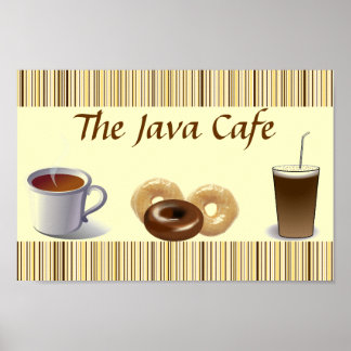 Póster Poster de cocina rayada marrón y crema