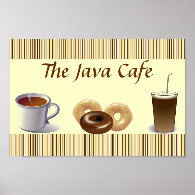 Póster Poster de cocina rayada marrón y crema (Frente)