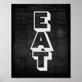 Póster poster de cocina texto en negrita sobre gris angus