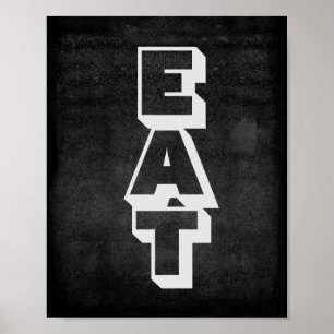 Póster poster de cocina texto en negrita sobre gris angus