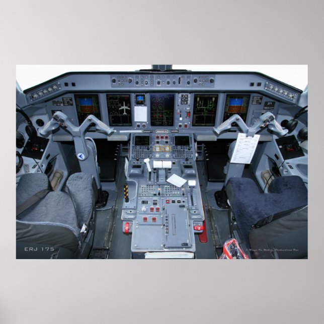 Póster POSTER de Cockpit del ERJ 175 (Frente)