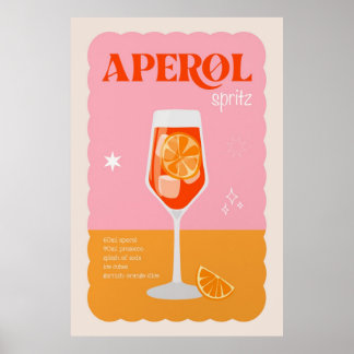 Póster Poster de cócteles Aperol Spritz
