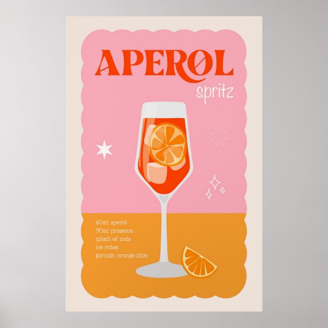 Póster Poster de cócteles Aperol Spritz (Frente)