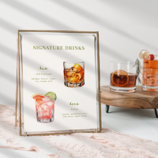 Póster Poster de cócteles Bodas para bebidas con firma (Subido por el creador)