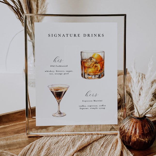 Póster Poster de cócteles Bodas para bebidas con firma (Subido por el creador)