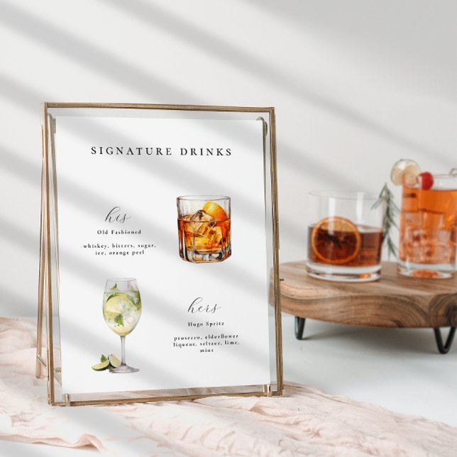 Póster Poster de cócteles Bodas para bebidas con firma (Subido por el creador)
