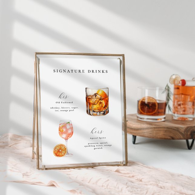 Póster Poster de cócteles Bodas para bebidas con firma (Subido por el creador)