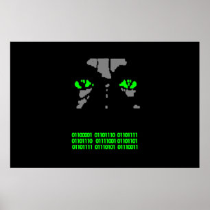 Póster Poster de código binario