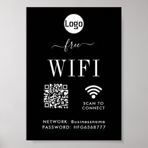 Póster Poster de código QR de contraseña de red WIFI