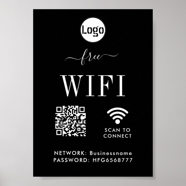 Póster Poster de código QR de contraseña de red WIFI (Frente)