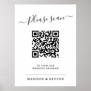 Póster Poster de código QR del programa de bodas