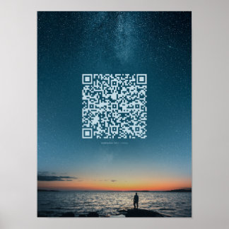 Póster Poster de código QR motivacional diario