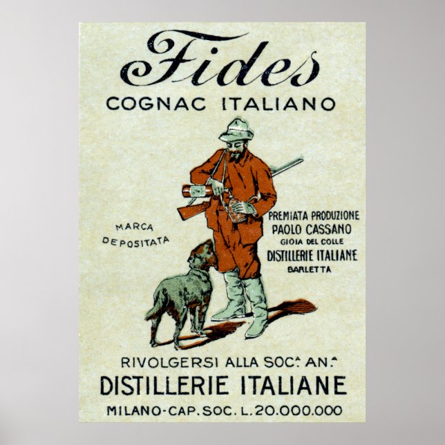 Póster poster de Cognac de Italia en 1905 (Frente)