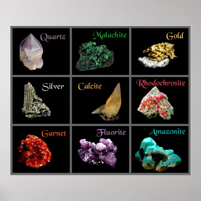 Póster Poster de colección de minerales (Frente)