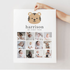 Póster Poster de collage de fotos - Cara de tigre