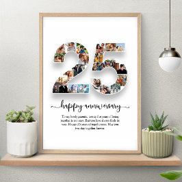Póster Poster de Collage de fotos de 25 Aniversario perso