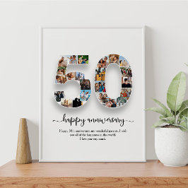 Póster Poster de Collage de fotos de 50 años personalizad