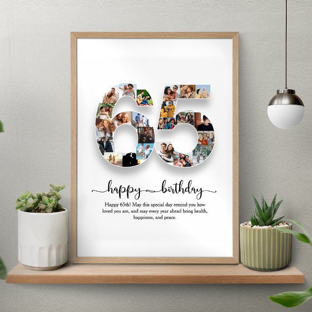 Póster Poster de Collage de fotos de cumpleaños número 65 (Subido por el creador)