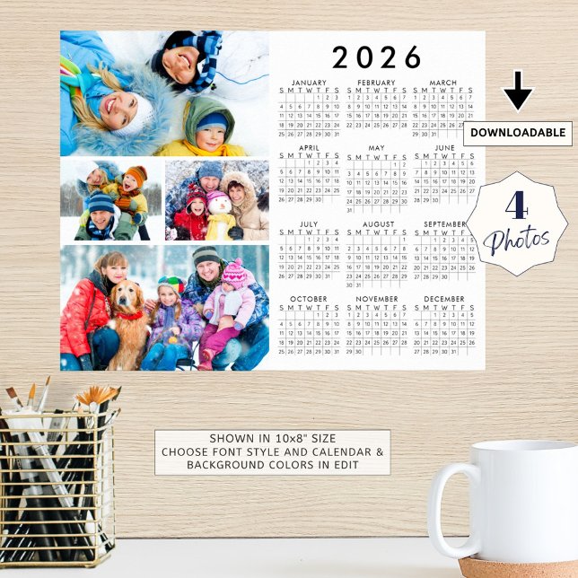 Póster Poster de Collage de fotos Simple 2026 Calendar 4 (Subido por el creador)