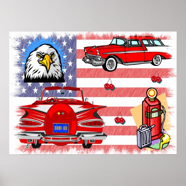 Póster Poster de Collage de los años 50 y 60 (Frente)