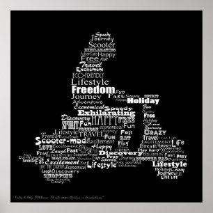 Póster Poster de collage de palabras de Scooter