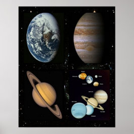 Póster Poster de collage de planetas