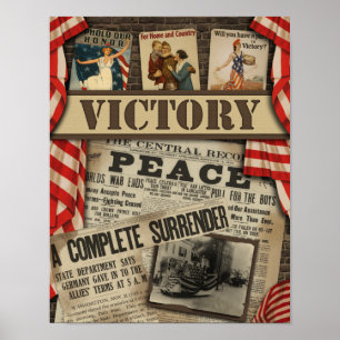 Póster Poster de Collage de Vintage Victory WII