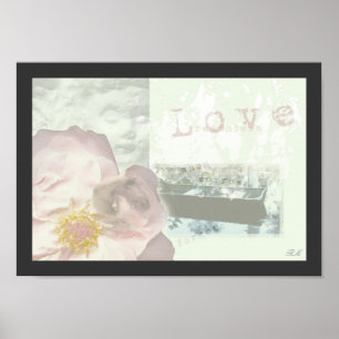 Póster poster de collage digital "Love Remembers"