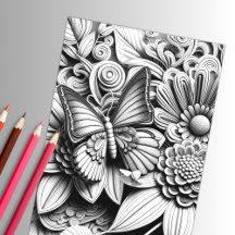 Poster de color 3D para mariposa floral adulto