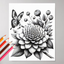 Poster de color 3D para mariposa floral adulto